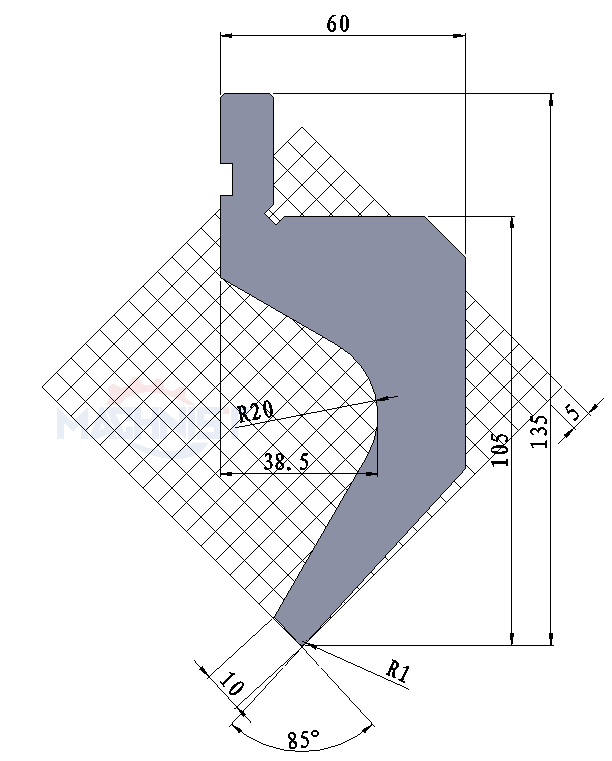 machnist press brake gooseneck punch Code：137 Max Tons t/m:45​