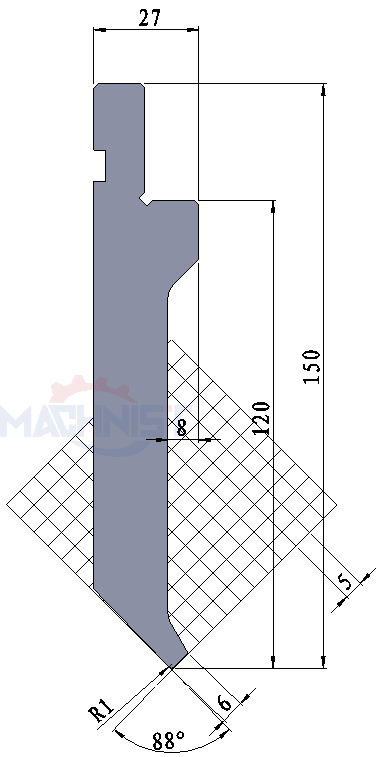 machnist press brake punch Code：136 Max Tons t/m:80​