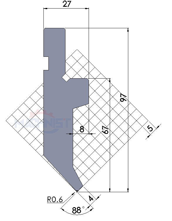 machnist press brake punch Code：131 Max Tons t/m:80​