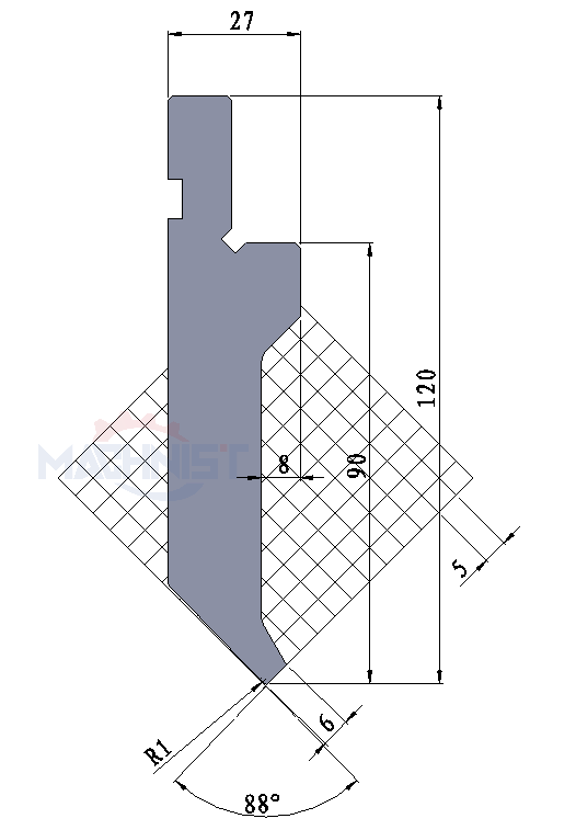 machnist press brake punch Code：133 Max Tons t/m:100​