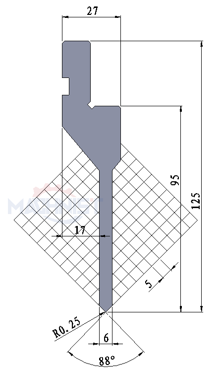 machnist press brake punch Code：134 Max Tons t/m:50​