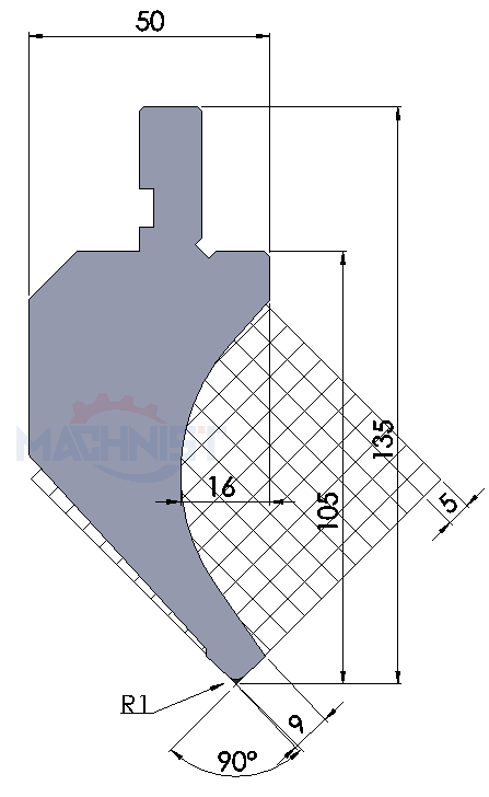 machnist press brake punch Code：155 Max Tons t/m:50