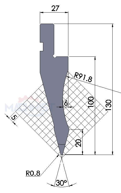 198 - machist press brake dies 30°